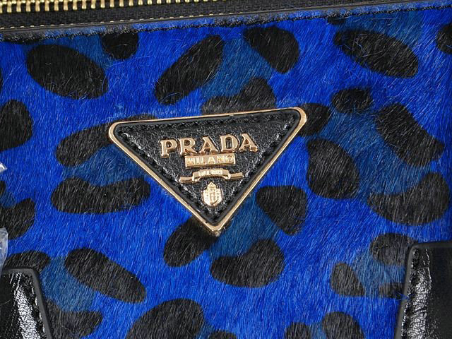 2014 Prada Horsehair & Calf Leather Tote Bag for sale BN2625 blue